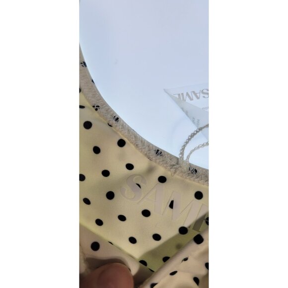 SAME Los Angeles Bottom Swim  Womens High Rise 90s Large Polka Dots White - Picture 3 of 6